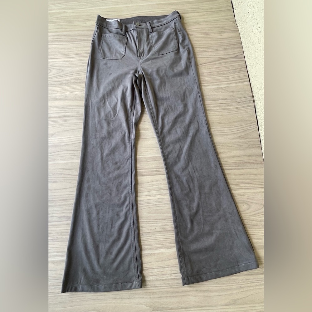 GAP High Rise Flare Pants in Gray